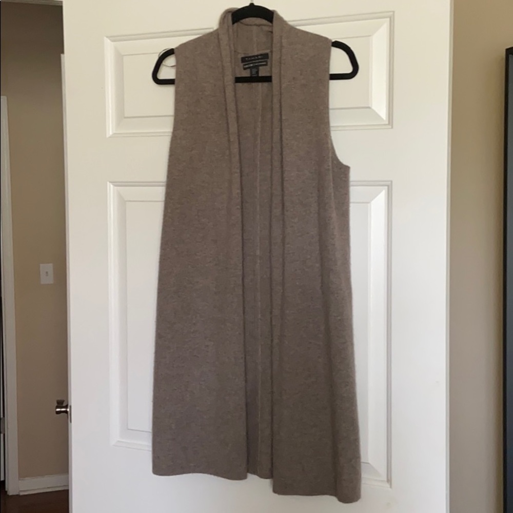 Pure Cashmere Sleeveless Duster Vest Sweater